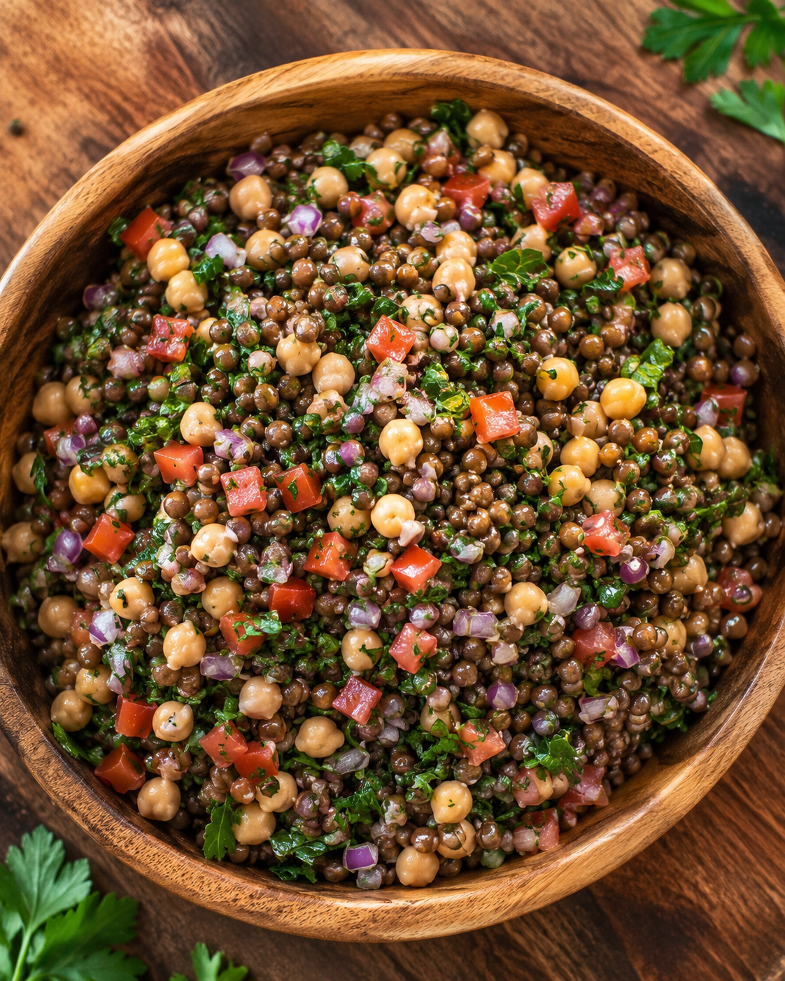 Salade pois chiche & lentilles