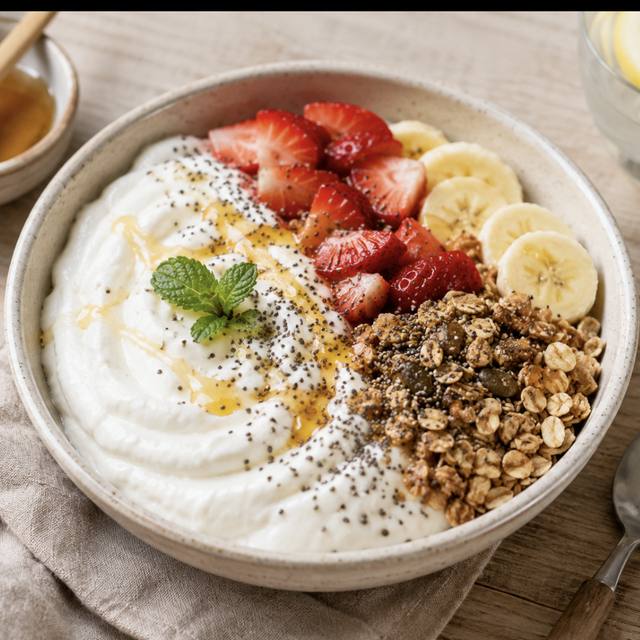Skyr, granola, chia & fruits