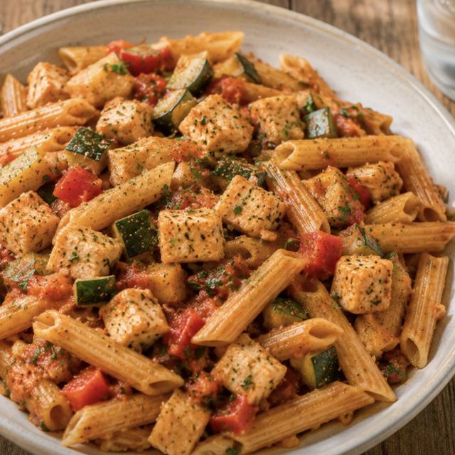 Pâtes complètes, poulet & légumes