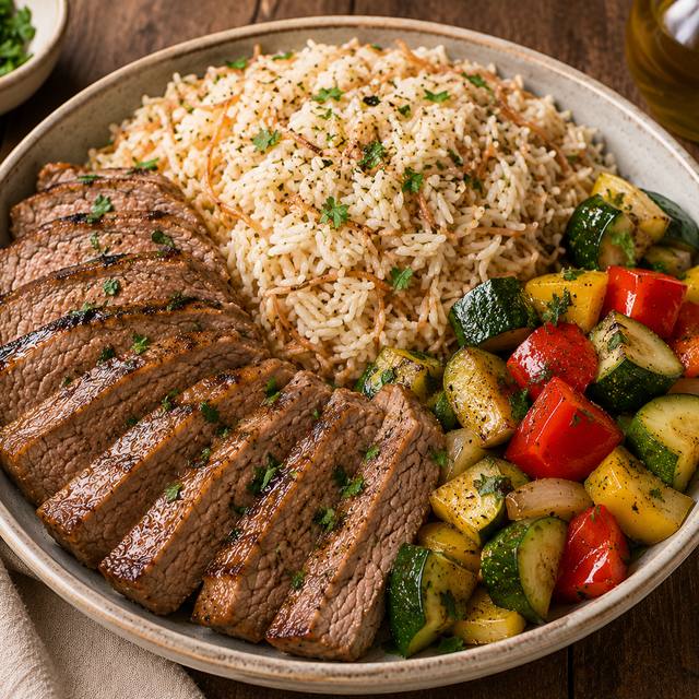 Côte de veau, riz vermicelle